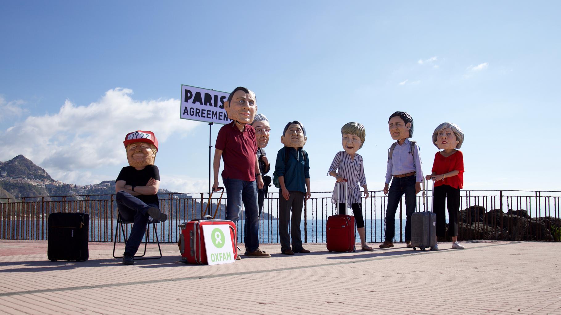 Oxfam-Aktion auf dem G7 Gipfel in Taormina