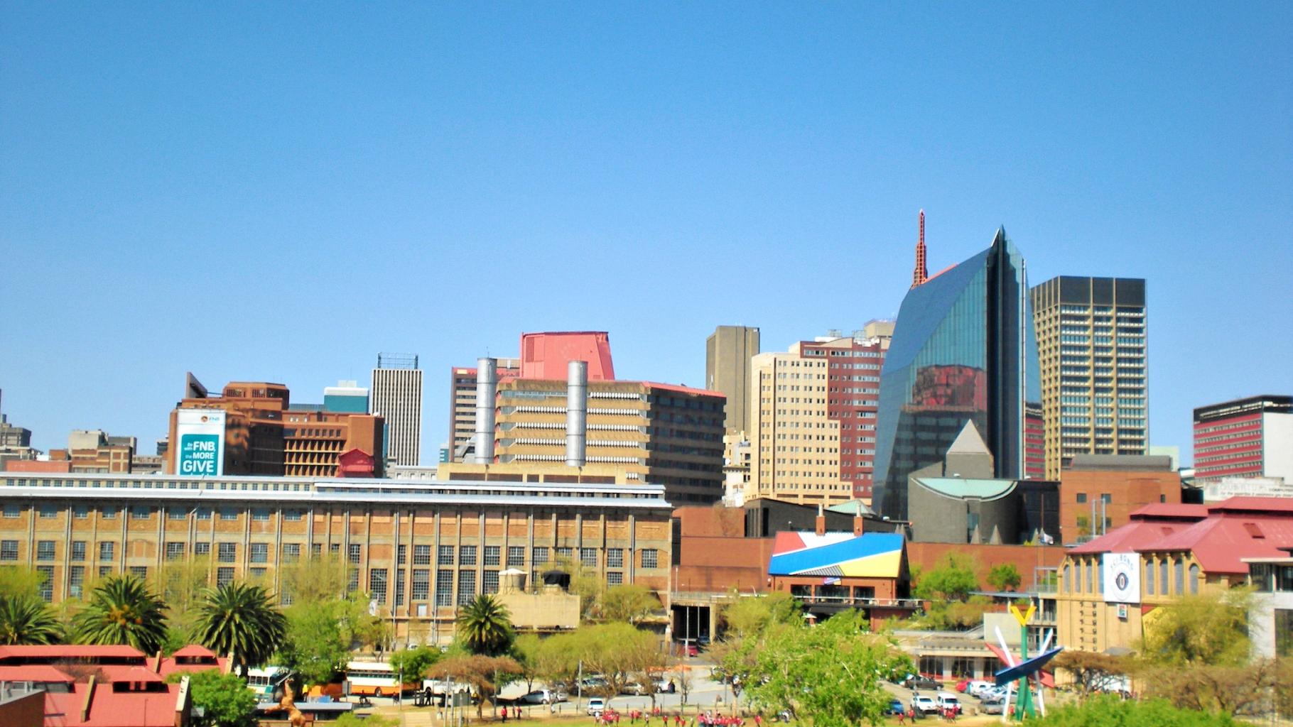 Skyline des Central Business District in Johannesburg, Südafrika