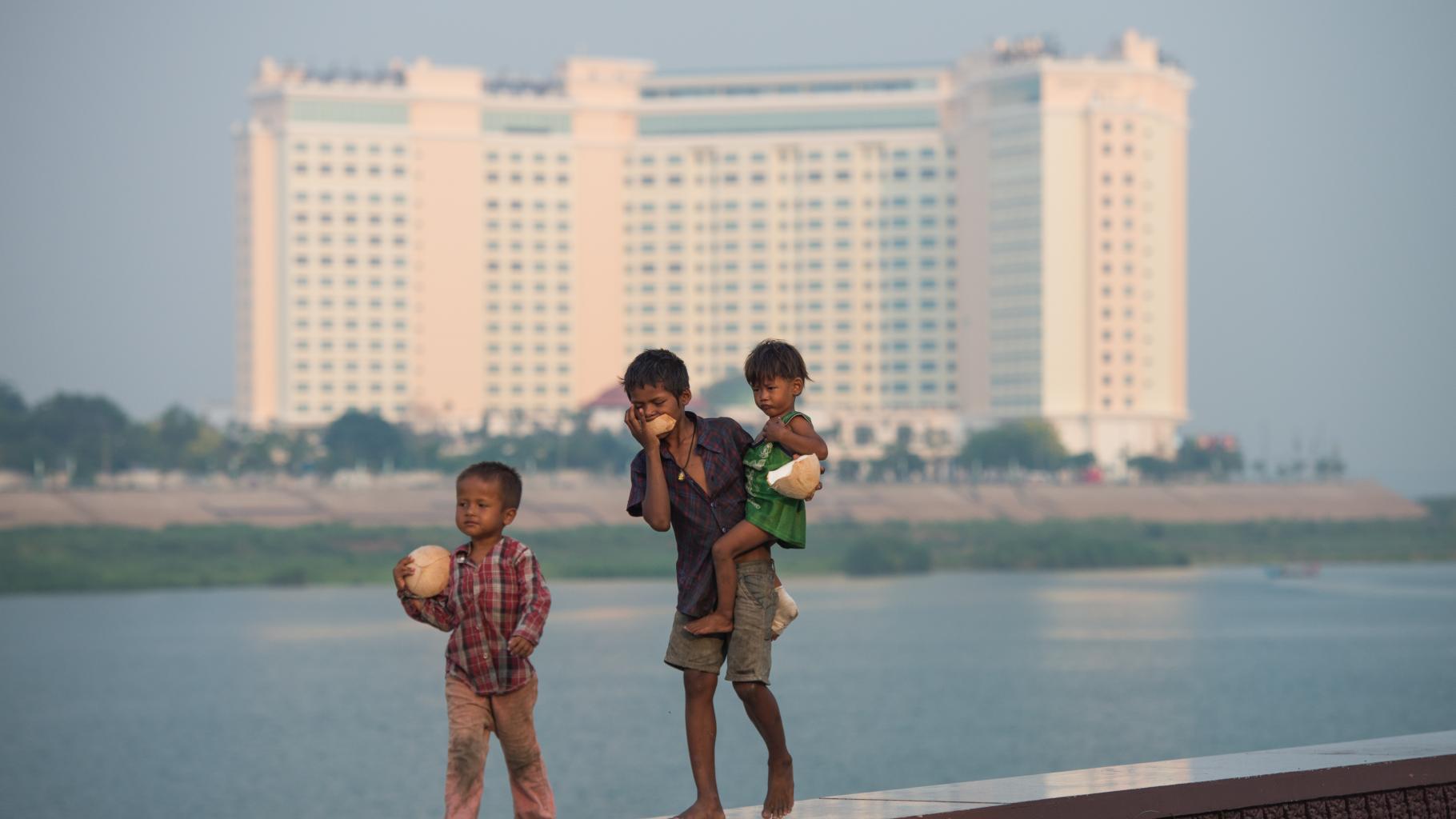 Die Promenade von Phnom Penh in der Hauptstadt Kambodschas