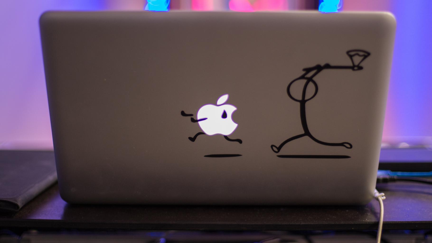 Apple-PC mit Illustration
