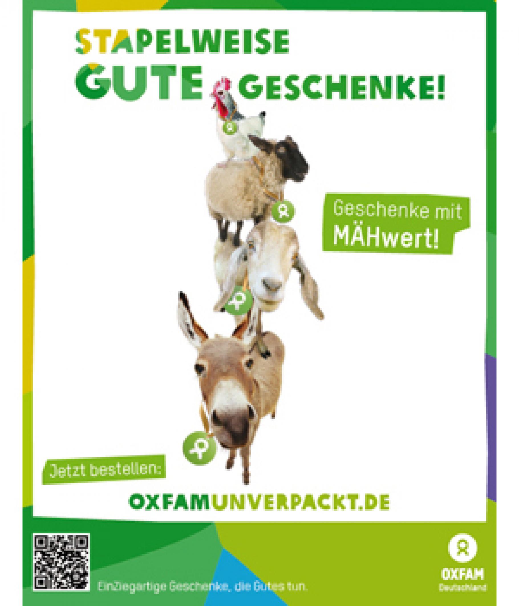 Freianzeige Oxfam Unverpackt Stapelweise Gute Geschenke 