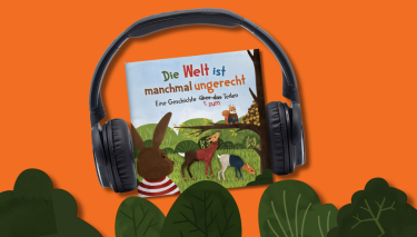 Kinderbuchabbildung mit Kopfhörern