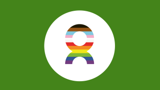 Oxfam Kenny in Pride-Farben