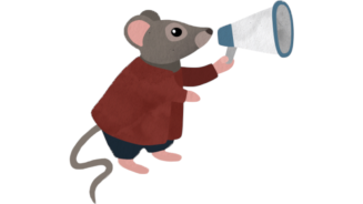 Illustration von einer Maus mit einem Megafon