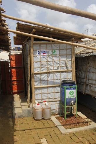 Latrine in einem Geflüchtetencamp in Cox’s Bazar, Bangladesch.