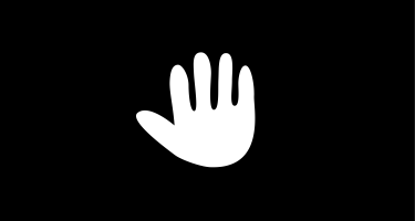 Illustration: Eine Stopp-Handgeste vor schwarzem Hintergrund