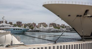 Jachten im Hafen von Barcelona