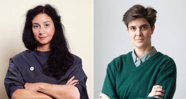 Serap Altinisik (links), Vorstandsvorsitzende von Oxfam Deutschland, und Marlene Engelhorn (rechts), Millionenerbin und Aktivistin von "Tax me now".