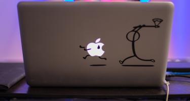 Apple-PC mit Illustration